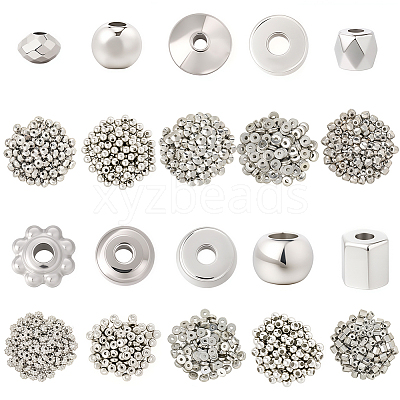 1000Pcs 10 Styles CCB Plastic Beads CCB-PA0001-07-1