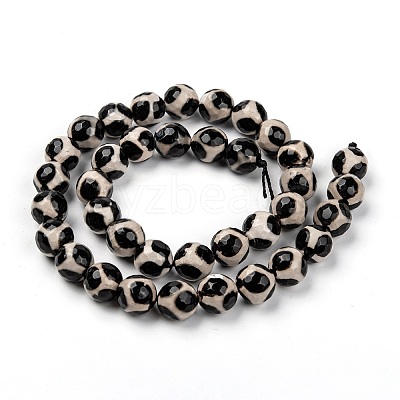 Tibetan Style Turtle Back Pattern dZi Beads G-H1453-1-1