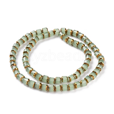 Electroplated Glass Imitation Jade Beads Strands GLAA-P003-C03-1