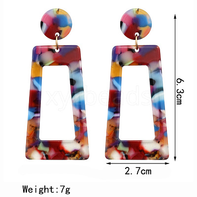 Alloy Acetic Acid Dangle Stud Earrings FS-WG80CFF-03-1