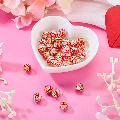 30Pcs Handmade Gold Sand Lampwork Beads LAMP-TA0002-37F-1