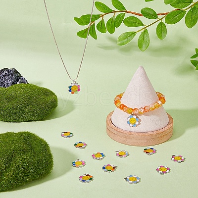 80Pcs 4 Colors Alloy Enamel Charms FIND-DC0003-44-1