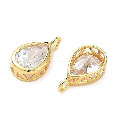 Brass Pave Clear Cubic Zirconia Pendants CU-CBA42CA-04D-G-1