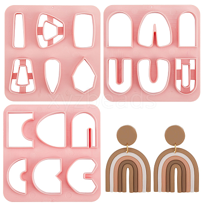 3Pcs 3 Styles Arch Trapezoid ABS Plastic Clay Cutters DIY-GF0009-42A-1