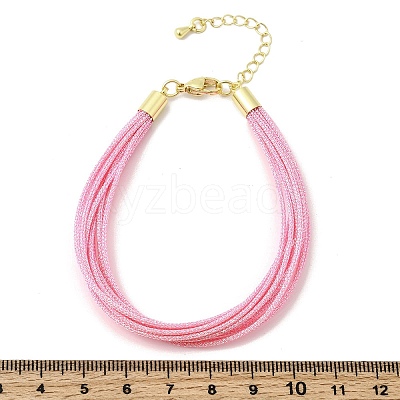 Polyester Metallic Braided Multi-strand Cord Bracelet for Bracelet Making BJEW-H642-02G-13-1