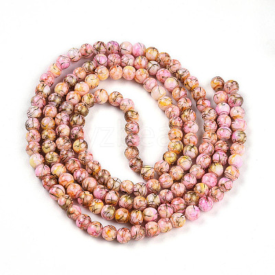 Baking Paint Glass Beads Strands DGLA-N003-6mm-B02-1