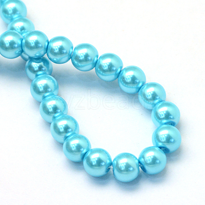 Baking Paint Pearlized Glass Pearl Round Bead Strands HY-Q003-12mm-48-1
