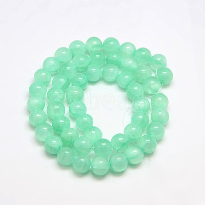 Dyed Natural Green Jade Beads Strands JBS053-4MM-27-1