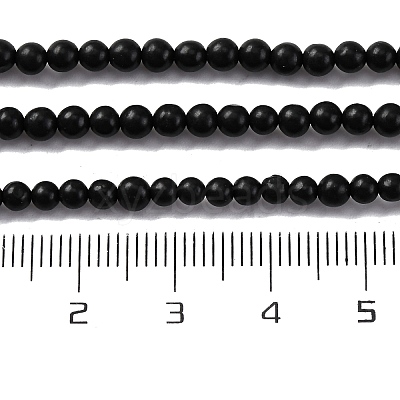 Natural Shungite Beads Strands G-M353-A04-3mm-1