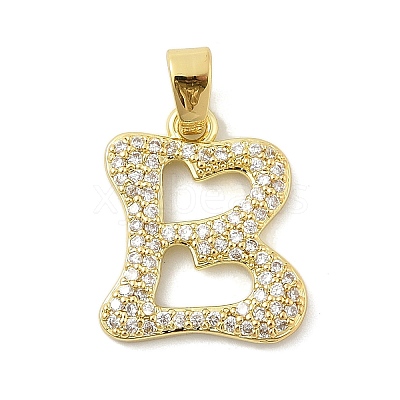 Brass Micro Pave Cubic Zirconia Pendants ZIRC-C012-01G-02-1