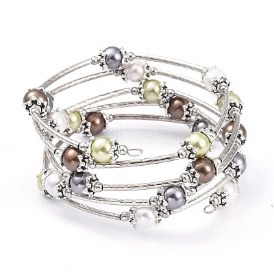 Five Loops Fashion Wrap Bracelets BJEW-JB05512-01-1