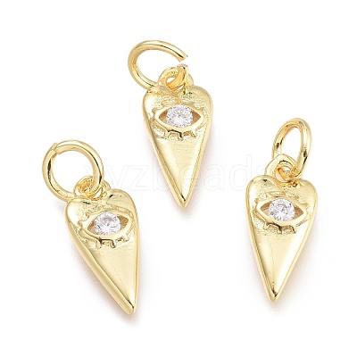 Brass Micro Pave Cubic Zirconia Pendants KK-P187-15-G-1