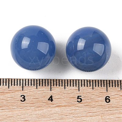 Natural Blue Agate No Hole Sphere Beads G-K353-04D-30-1
