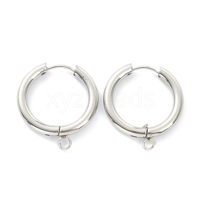 Tarnish Resistant 201 Stainless Steel Huggie Hoop Earring Findings STAS-P283-01J-P-1