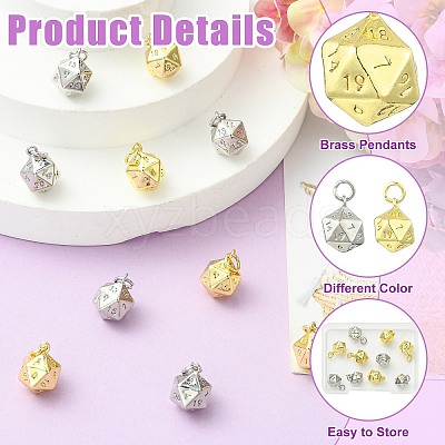 10Pcs 2 Colors Brass Charms KK-CJ0004-50-1