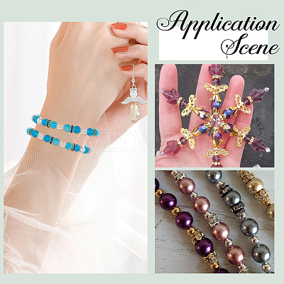 200Pcs 10 Colors Brass Rhinestone Spacer Beads RB-SP001-08A-1