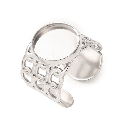 304 Stainless Steel Cable Chain Cuff Ring Components SA-CBA94B1-01P-03-1