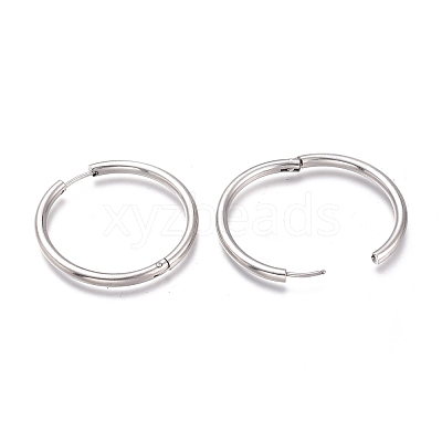 Tarnish Resistant 201 Stainless Steel Huggie Hoop Earrings EJEW-O095-05-31-1