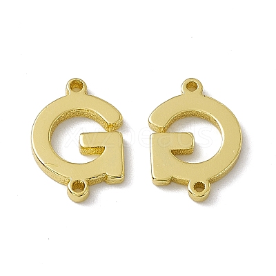 Rack Plating Brass Letter Connector Charms KK-C007-38G-G-1