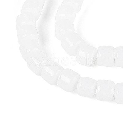 Opaque Solid Color Glass Beads Strands GLAA-N065-4x4mm-C01-1