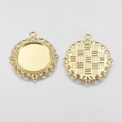 Zinc Alloy Pendant Settings for Cabochon & Rhinestone LS-PALLOY-A15290-G-NR-1