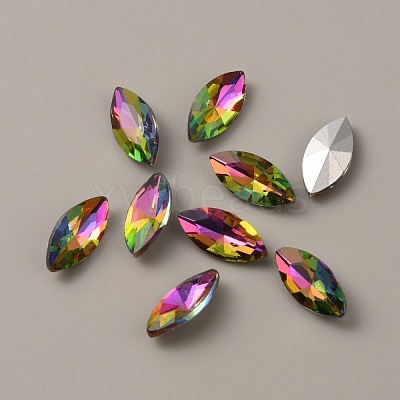 Glass Rhinestone Cabochons RGLA-WH0001-08I-1