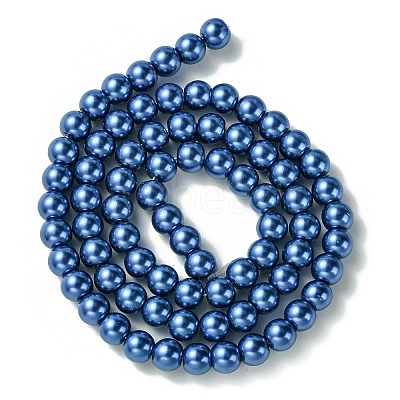 Eco-Friendly Dyed Glass Pearl Beads Strands HY-A008-6mm-RB087-1
