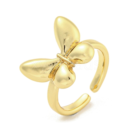 Butterfly Brass Cuff Rings RJEW-L113-011G-1