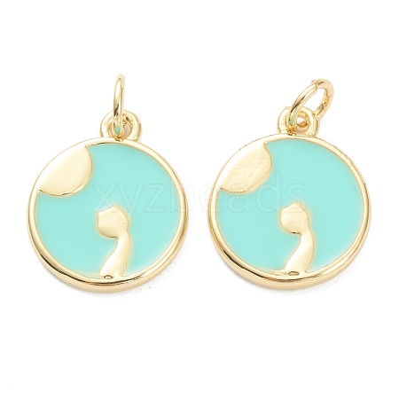 Brass Enamel Pendants ZIRC-J041-03E-1