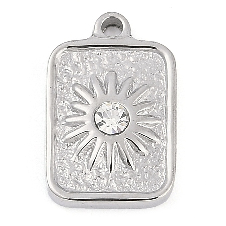 304 Stainless Steel Rhinestone Pendants STAS-L022-476P-02-1