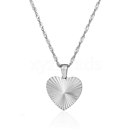 Non-Tarnish Stainless Steel Heart Pendant Necklaces for Women RH2870-2-1