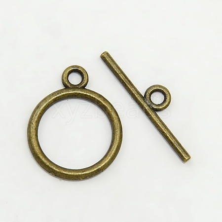 Tibetan Style Toggle Clasps TIBEP-A12208-AB-FF-1