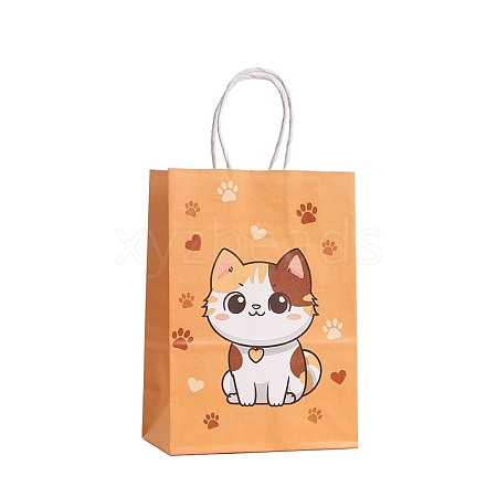 Cat Paper Tote Bags with Handles PW-WG9DBA9-06-1