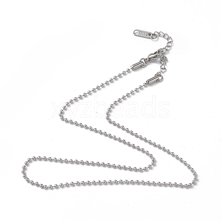 Non-Tarnish 304 Stainless Steel Ball Chain Necklace for Men Women NJEW-K245-017A-1