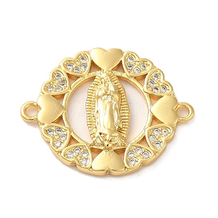 Religion Brass Pave Clear Cubic Zirconia Connector Charms FIND-Z041-13C-1