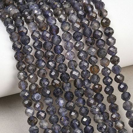 Natural Iolite Beads Strands G-RM250101-D7-1