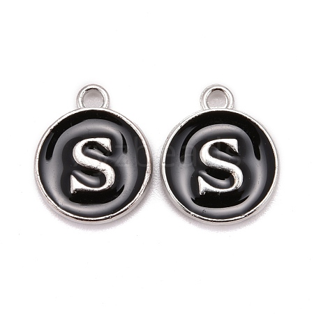 Platinum Plated Alloy Charms X-ENAM-S118-02S-P-1