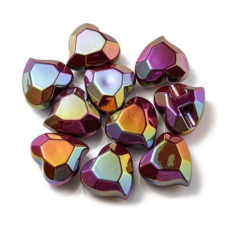 UV Plating Rainbow Iridescent Acrylic Beads OACR-P010-03C-1