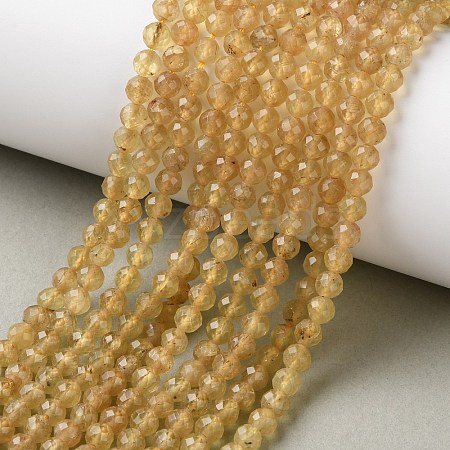 Natural Yellow Apatite Beads Strands GG-CBAE031-A02-4mm-1
