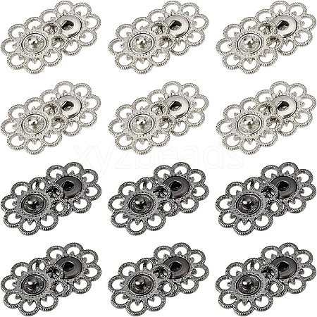  20 Sets 2 Colors Hollow Alloy Snap Buttons BUTT-NB0001-38-1