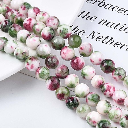 Natural Dyed Persian Jade Gemstone Bead Strands X-G-R271-8mm-XP06-1