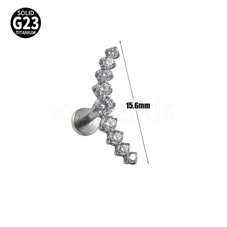 G23 Titanium with Clear Cubic Zirconia Threadless Labrets WG006A0-13-1