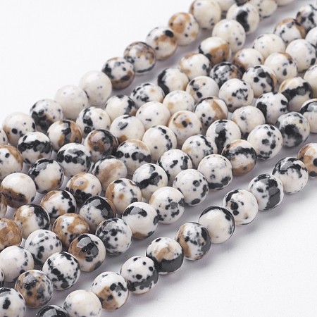 Synthetic Ocean White Jade Bead Strands X-G-J350-8mm-03-1