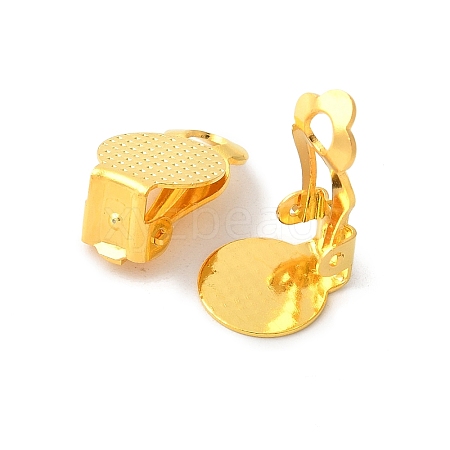 Brass Rack Plating Clip-on Earrings Findings KK-L184-24G-1