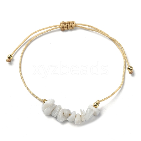 Natural Moonstone Chips Braided Bead Bracelets BJEW-JB09851-06-1