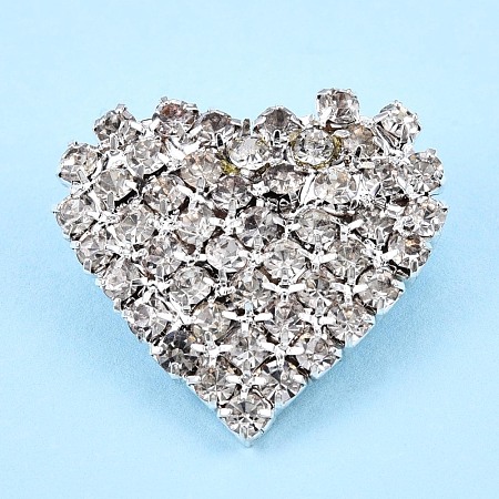 Crystal Rhinestone Heart Lapel Pin JEWB-T002-36S-1