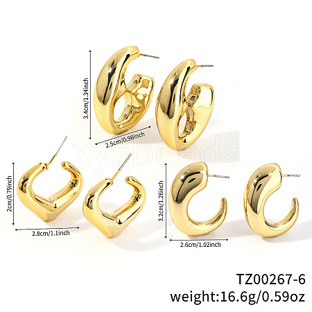 3 Pairs Elegant Fashionable Plastic Earring Sets ZG6884-6-1