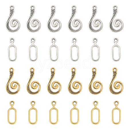 20 Sets 2 Style Alloy Hook and Eye Clasps FIND-YW0007-35-1