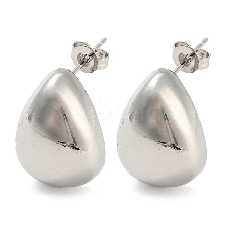 Rack Plating Brass Teardrop Stud Earrings EJEW-P242-03P-1