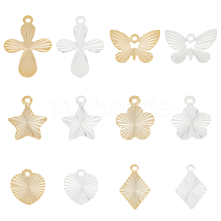 SUPERFINDINGS 72Pcs 12 Style Brass Charms KK-FH0005-78-1